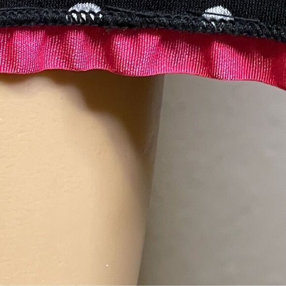 Rampage Halter Polkadot Dress Black and White With Pink Sewn On Sash And Hem Med - Picture 4 of 11